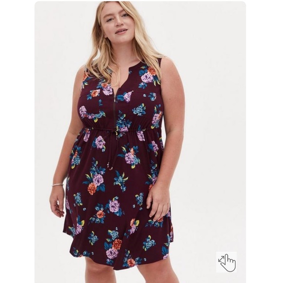 torrid Dresses & Skirts - Torrid Mini Challis Zip-Front Shirt Dress